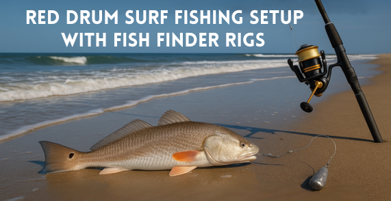 Red Drum Surf Fishing Setup with Fish Finder Rigs